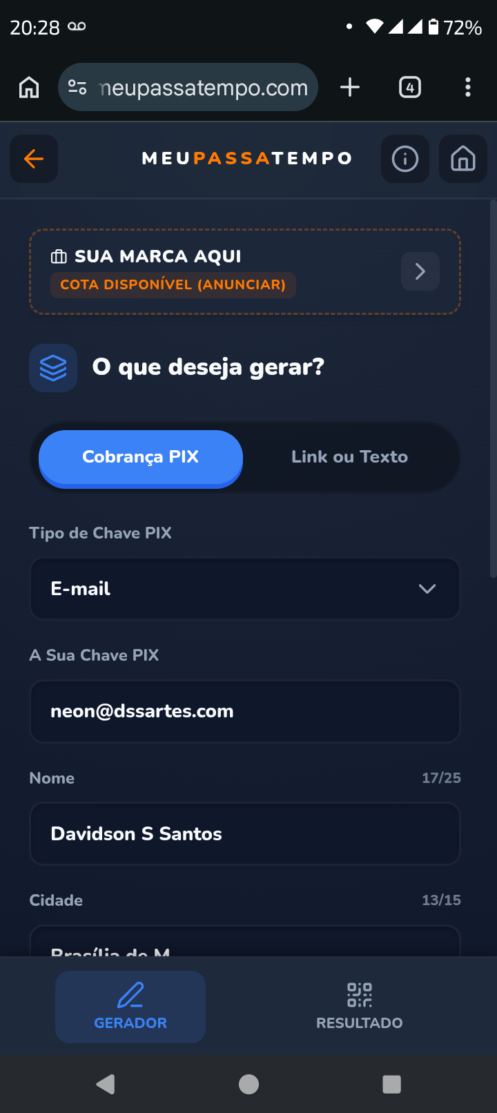 Gerador QR Code